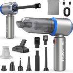 Mini Vacuum Cleaner, 2 in 1 27000PA Brushless Car Vacuum &250000RPM Air Duster 9000mAh Battery Air Blower Wireless Handheld Vacuum for Car,Office and Home (27Kpa)