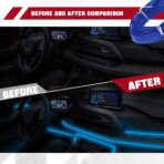 EL Wire Interior Car LED Strip Lights, 16.4FT RGB USB Neon Automotive Light Strip, Electroluminescent Vehicle Ambient Lighting Kit, Interior Decoration Car Accessories (Blue) - Image 3
