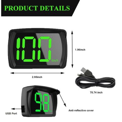 Digital GPS Speedometer MPH, Heads Up Display with Large LED Font, Golf Cart Universal HUD Speed Meter for Car, Truck, Motorcycle - Image 4