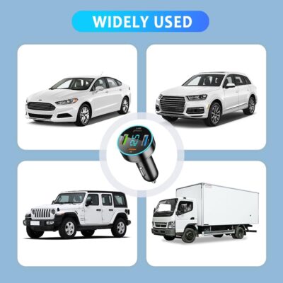 4 Ports Fast Car Charger,[Upgrade Voltmeter Display] PD+QC3.0+USB C Car Charger for 12-24V Cigarette Lighter Plug,Car Phone Charger Compatible with iPhone/Android/Samsung/iPad (QC3.0+Type-C+PD+2.4A) - Image 7