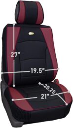 FH Group Ultra Comfort Highest Grade Faux Leather Full Set Cushion Pads Car Seat Covers for Front and Rear– Universal Fit for Cars Trucks & SUVs (Burgundy/Black) - Image 2