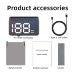 W2 White Heads Up Display for Cars Digital Speedometer for Car Speedometer for Car with speed, Triple Over-Speed Alarm, Auto Light Sensor, HUD Speedometer Universal Fit for All Vehicles - Image 9