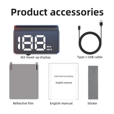 W2 White Heads Up Display for Cars Digital Speedometer for Car Speedometer for Car with speed, Triple Over-Speed Alarm, Auto Light Sensor, HUD Speedometer Universal Fit for All Vehicles - Image 9