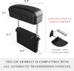 Car Armrest Storage Box, Adjustable Automotive Center Console Extension Armrest Pad, Multifunctional Auto Console Removable Arm Support Pad Organizer, Car Accessories (Black) - Image 2