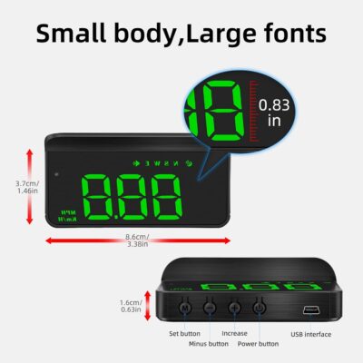 Heads Up Display for Cars,Windshield Speedometer Projector M1Green ,Digital GPS Speedometer with Speed,Driving Direction,Overspeed Alarm Fatigued Driving,GPS Mode for All Vehicles - Image 8