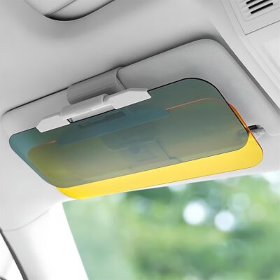 Day/Night Polarized Sun Visor Extender for Car/Trucks, Anti-Glare UV Protection Clip-On Shield, Shatterproof Optical Acrylic/Heat Reducer/Universal Adhesive-Free Sun Visor for Car Windshield - Image 6