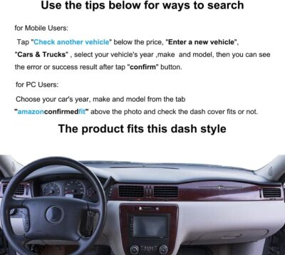 Yiz Dash Cover Mat Custom Fit for Chevy Chevrolet Impala 2006-2013,Impala Limited 2014-2016 Dashboard Cover Pad Carpet (Beige) J30 - Image 2