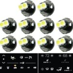britelites 10x T4 / T4.2 Neo Wedge 2 SMD LED White Car Dashboard Instrument Cluster Panel, A/C Climate Control HVAC Switch Light Bulb