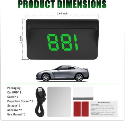 GPS Heads up Display for Cars with HD Large Font,USB Plug & Play Digital Speedometer for Car with Adjustable Brightness,Universal Car HUD Head up Display for Speed Displays - Image 2