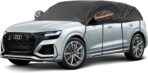 Half Car Cover Top, Snow Car Cover for Compact SUV with Cotton Liner, Sunroof & Windshield Cover for Ice and Snow, All Weather Vehicle Body Cover for Sun, Rain, Dust, Fit SUV 178-189 inchs