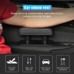 Car Elbow Support Pad, Adjustable Height Armrest Rest Pad for Auto Door, General PU Leather Automotive Central and Side Booster Pad for All Seasons, Universal Car Accessories (Black) - Image 4
