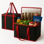 musbus 2Pk Trunk Organizer for Car Insulated Reusable Grocery Bags, Collapsible Cooler Bag for Groceries, Heavy Duty Large Insulated Bag (Large, Charcoal Black)