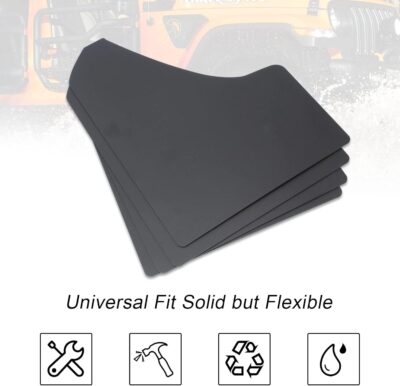 SUNPIE Car Mud Flaps Universal Fit Black Splash Guards (4 Pack) with 20 Pieces 6mm Fastener Rivet Clips - Image 4