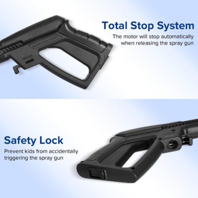 BILT HARD 1.76 GPM 2300 PSI Electric Pressure Washer, Power Motor with Stainless Steel Wand, 4 Spray Nozzles, Built-in Detergent Tank, 20Ft Hose, 35Ft Power Cord for Cars/Driveway/Fences/Home/Patios - Image 3