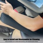 2PC Car Front Seat Armrest Covers,Universal Size Seat Arm Rest Cover,Flat Cloth Fabric Armrest Cover,Car Interior Accessories(Black,1Pair) - Image 6