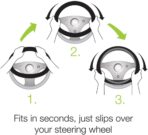 BDK Dark Wood Grain Car Steering Wheel Cover, Standard 15 inch with Beige Faux Leather Grip, Made to Fit Most Auto Truck Van SUV - Image 7