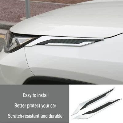 Car Accessories Fit For Toyota RAV4 2019 2020 2021 2022 2023 2024 2025 Front Head Light Lamp Eyelids Garnish Side Fender Cover Trim Chrome ABS 2 PCS - Image 2