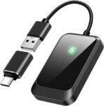 Wireless CarPlay Adapter for iPhone – Plug-and-Play with USB-A Extension & USB-C Connector, Zero Latency, Compatible with 2016+ Cars & iOS 10+