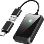 Wireless CarPlay Adapter for iPhone – Plug-and-Play with USB-A Extension & USB-C Connector, Zero Latency, Compatible with 2016+ Cars & iOS 10+