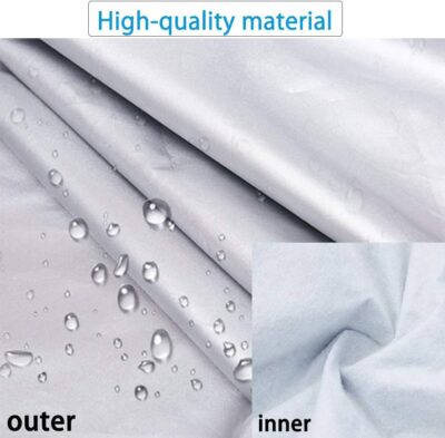 Half Car Cover with Cotton All Weather Car Body Covers Outdoor Indoor for All Season Waterproof Dustproof UV Resistant Snowproof Universal (Fit MPV/SUV Length 184'' to 195''), Silver - Image 5