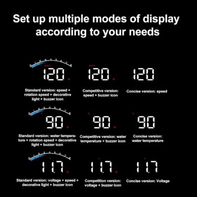 Head Up Display for Car, 3.5 Inches HUD OBD2 Head-Up Display, Digital Speedometer for Car Hud Display Windshield Used for Overspeed Warning, Battery Voltage, Water Temperature - Image 4