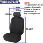YoRise 2PCS Car Seat Covers, Comfortable Breathable Front Seat Covers, Highly Elastic Automotive Seat Protector Cover Accessories for RV, SUV, Truck, Sedan (Black) - Image 2