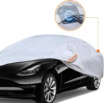 6 Layer Heavy Duty Car Cover Custom Fit for Tesla Model Y with Charging Port Flap, Waterproof All Weather Car Tarp Outdoor Protection with Cotton Lining - Image 4