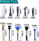 10PCS Car Detailing Brush Kit, Nylon Anti-Static Car Interior Cleaning Tools, Portable Crevice Cleaning Brush Auto Dusting Tool Multipurpose for Dashboard Air Vent Computer Keyboard - Image 2