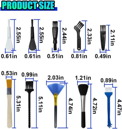 10PCS Car Detailing Brush Kit, Nylon Anti-Static Car Interior Cleaning Tools, Portable Crevice Cleaning Brush Auto Dusting Tool Multipurpose for Dashboard Air Vent Computer Keyboard - Image 2