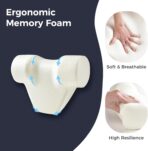 Coverado Car Headrest Pillow, Ergonomic Memory Foam Car Neck Pillow for Driving Seat with Adjustable Strap, Soft PU Leather Breathable Removable Cover Neck Support for Neck Pain Relief - Gray - Image 4