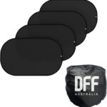 Car Window Sun Shade (4 Pack) - 20"x12" (50x30cm) Storage Pouch Included - Cling Sunshade for Car Side Windows - Sun, Glare & UV Rays Protection for Baby, Child - Easy Installation