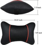 Car Neck Pillow 2 PCS,Universal Soft Breathable Leather Car Neck Pillow Comfortable Head Neck Rest Support Cervical Pillow for Travel Car Seat Driving & Home - Image 2