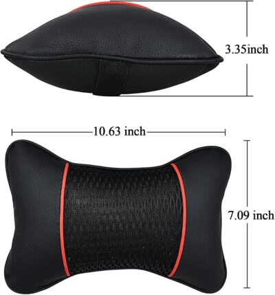 Car Neck Pillow 2 PCS,Universal Soft Breathable Leather Car Neck Pillow Comfortable Head Neck Rest Support Cervical Pillow for Travel Car Seat Driving & Home - Image 2