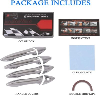 Doors Handle Cover 8pcs for Hyundai Elantra 2012-2014 Left Hand Drive Car, ABS Triple Chrome Plated, Decoration and Protection for Handle of Car - Image 6