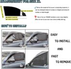 Car Front Window Sun Shade - 2 Pack Breathable Mesh Side Window Shade Sunshade UV Protection for Driver Family Pet on Front seat, Curtain with Two Holes to See Rearview Mirror, Size M - Image 5