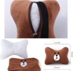 CHERISH Car Neck Pillow - 2 Pack Cute Bear Headrest Support Cushion, Soft & Comfortable Car Seat Accessory, Universal Travel Headrest for Car & Home Use (Brown) - Image 4
