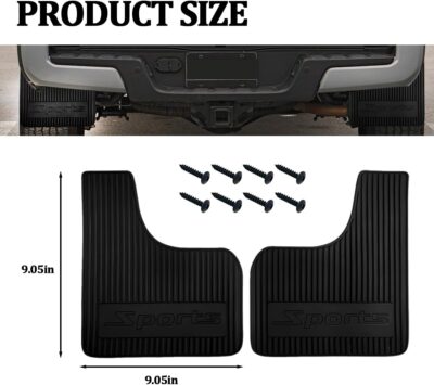 4PCS Car Mud Flaps, Flexible Rubber Vehicle Mudflaps Mudguard Splash Guard with Hardware, Automotive Exterior Front & Rear Protection Accessories, Universal for Pickup Truck SUV - Image 2