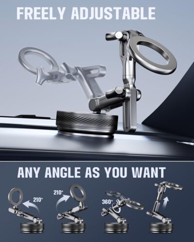 Magnetic Phone Holders for Your Car, Upgraded 360° Vacuum Car Phone Holder, 108+LBS Strongest Suction & 3000gf Magnetic, Car Phone Mount for 17 Pro Max 16 15 14 13 12/ Android Phones - Image 3