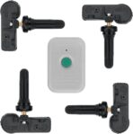 4 Pack Tire Pressure Monitoring System Sensor 315MHz DE8T-1A180-AA TPMS Sensor+ TPMS Relearn Tool Compatible with Ford Focus Fusion F150 CMAX E150 Edge Escape Expedition Mustang Lincoln Mercury Mazda