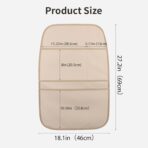 Kick Mat Back Seat Protector Waterproof Leather Car Seat Back Organizers Cover with 3 Storage Pockets for Kids Pets SUV Sedan Minivan Truck Car Travel Accessories (Beige 2-Pack) - Image 3