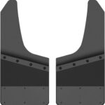 LIBRA Kick Back Mud Flaps 12" Wide Heavy Duty Rubber Stainless Steel Universal Fit Pickup Truck SUV 27069 Mud Splash Guard