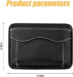 Car Seat Side Pocket Organizer, PU Leather Mini Storage Bag for Auto Door Window Console, Pen Phone Holder Tray Pouch Vehicle Seat Gap Filler for Organize Document, Registration, Notepad (Black) - Image 2