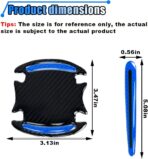 8PCS Reflective Car Door Handle Protector Sticker, Carbon Fiber Auto Door Handle Cup Paint Guard Protective Film, Anti-Scratches Car Door Handle Bowl Sticker, Self-Adhesive & Non-Marking (Blue) - Image 2