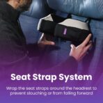 Cabeau Travel Neck Pillows for Airplanes – The Neck’s Evolution, TNE S3 – Supportive Memory Foam Design for Long Haul Flights – Attachable Seat Straps and 360° Support (Berlin Grey) - Image 3