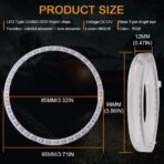 Qasim 1-Pair 95MM RGB LED Angel Eyes Universal Halo Rings for Motorcycle Car DRL Fog Lamp Turn Signal Light APP Bluetooth Control Multi-Color 12V - Image 2