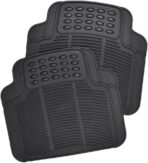 Heavy Duty 4pc Front & Rear Rubber Floor Mats for Car SUV Van & Truck - All Weather Protection Universal Fit - Image 3