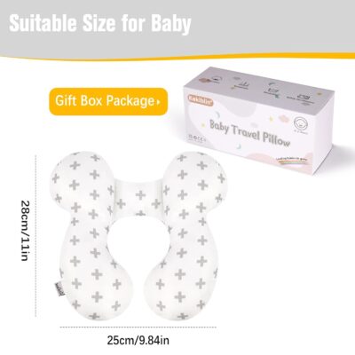 KAKIBLIN Baby Travel Pillow, Baby Neck Pillows for Car Seat, Upgraded Babies Head Pillow, Head and Neck Support Pillow for Car Seat, Stroller, Pushchair, Travel(Twig) - Image 7