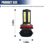 2PCS 9006 Car LED Fog Light Bulbs, 12V Plug and Play Auto Anti-fog Lights with 5730-33SMD Chips, 6500K White Bright Headlight Bulb, Universal DRL Light Replacement for Car, Truck, SUV - Image 2