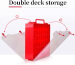 FULLCASE Toys Organizer Storage Compatible with Hot Wheels Car, Container for Matchbox Cars, Mini Toy, Small Dolls, Double Sided Carrying Box for Hotwheels - 48 Compartments (Case Only) Red - Image 2