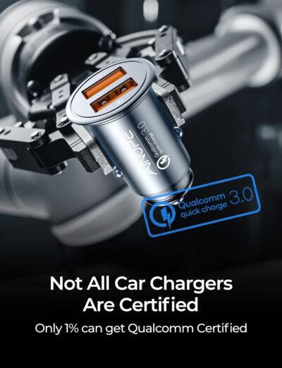 AINOPE USB Car Charger Adapter 45W, Cigarette Lighter USB Charger, Fast Car Charger for Android, [All Metal] QC 3.0 USB Adapter for iPhone 17 Pro Max 16e 16 15 14 13 12 11 Pro Samsung S26 S25 S24 S23 - Image 2